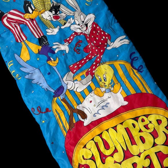 Warner Bros. Other - Vintage Sleeping Bag 1988 Looney Tunes Slumber Party Bugs Bunny Daffy Duck